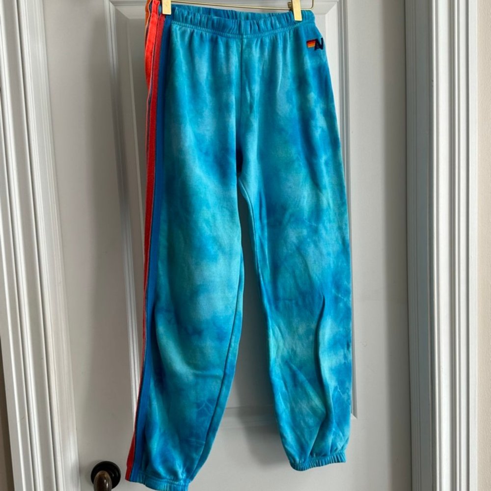 Aviator Nation Tie Dye Neon Stripe Sweatpants